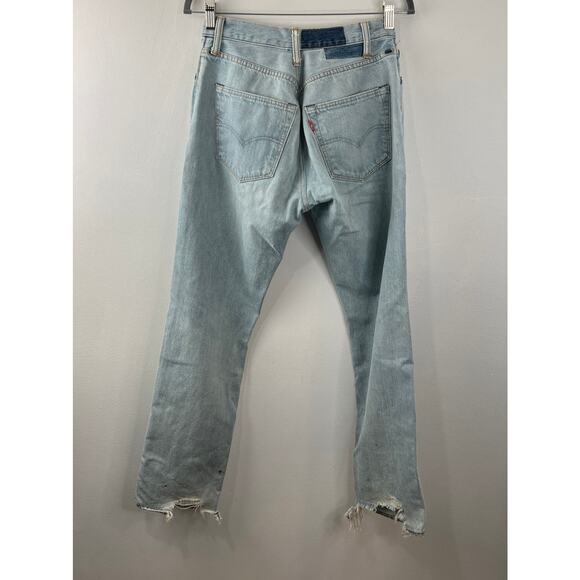 Urban Renewal Levi's Vintage Recycled Denim Jeans Blue Cotton Distressed XS NEW - Picture 5 of 13